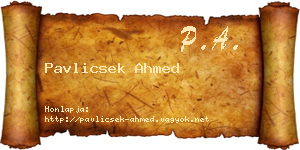Pavlicsek Ahmed névjegykártya